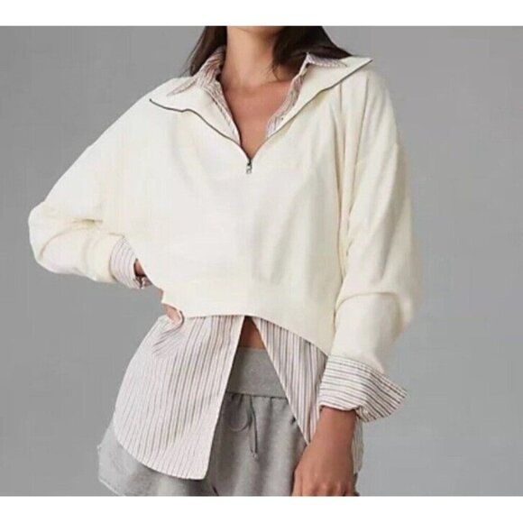 Anthropologie Tops - Daily Practice by Anthropologie Women's Half-Zip Pullover Vanilla Sz S NWT